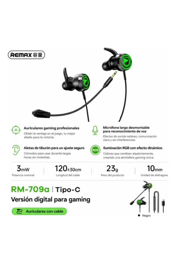 Auriculares In-Ear Remax RC-709A - Verde