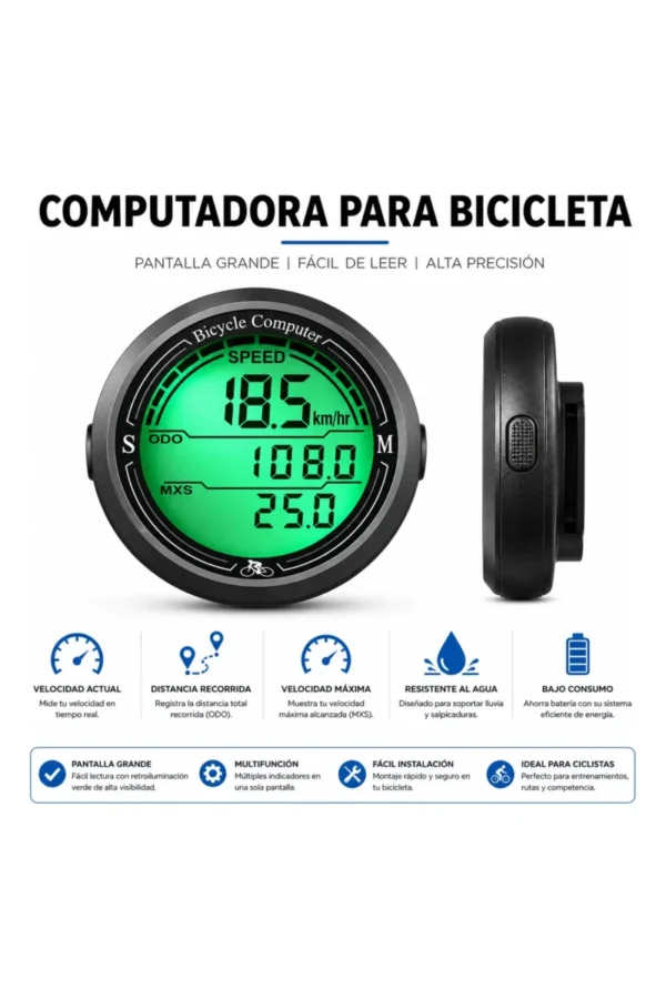 D_NQ_NP_2X_657900-MLA110592079006_052026-F.jpg Ciclocomputadora O'clock 168 - Negro