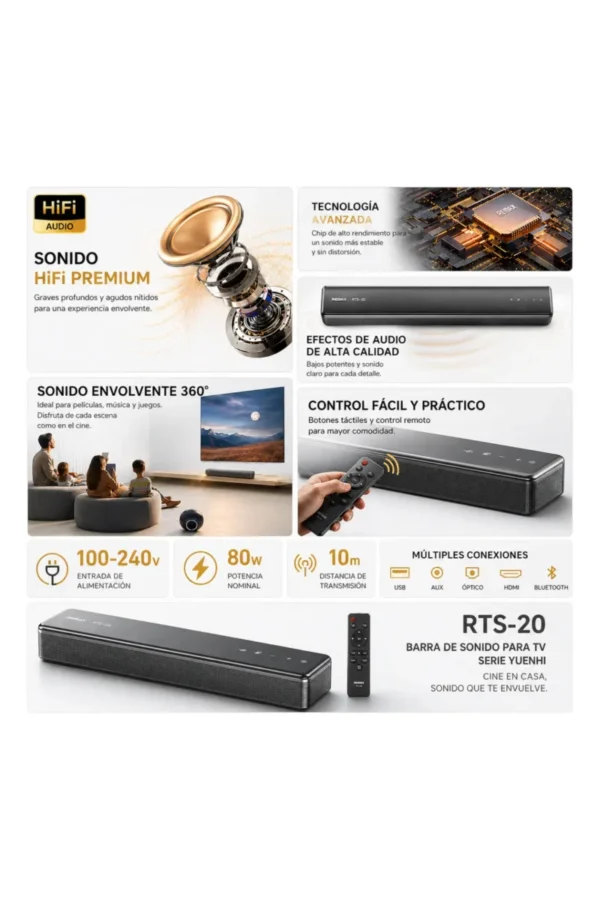 Barra de Sonido iRemax RTS-20 - Gris oscuro