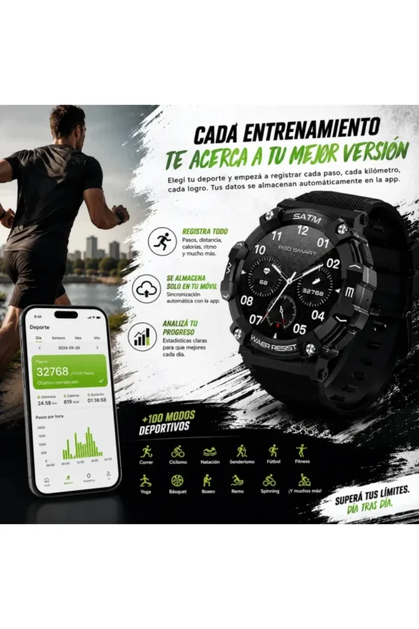 D_NQ_NP_2X_719706-MLA112932310755_062026-F.jpg Smartwatch O'clock T-REX66 PG666 - Negro