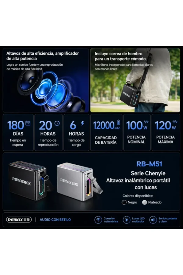 Parlante Karaoke Remax RM-M51 - Gris oscuro