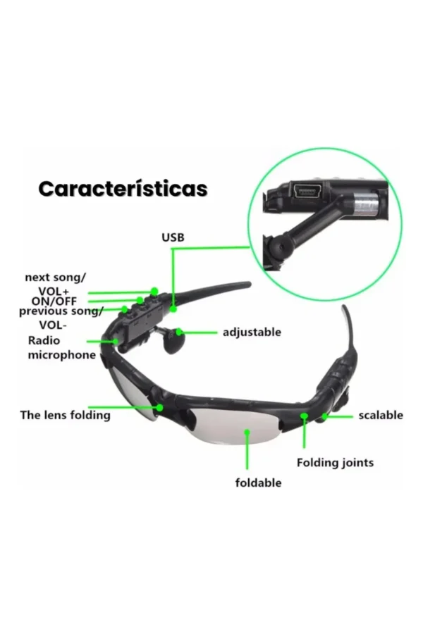 Anteojos de Sol O'clock Btglasses - Negro