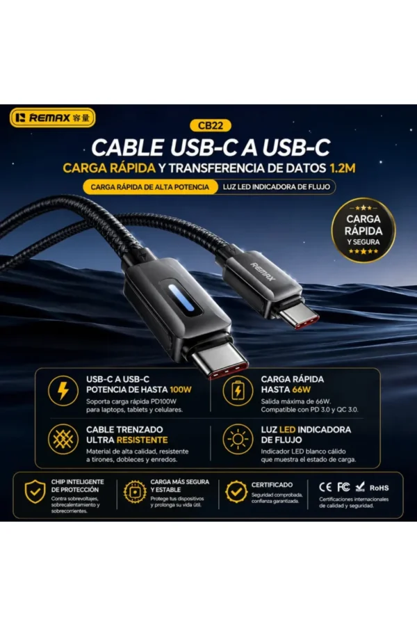 D_NQ_NP_2X_766364-MLA111593072731_052026-F.jpg Cable de Datos iRemax CB22-C-C - Negro