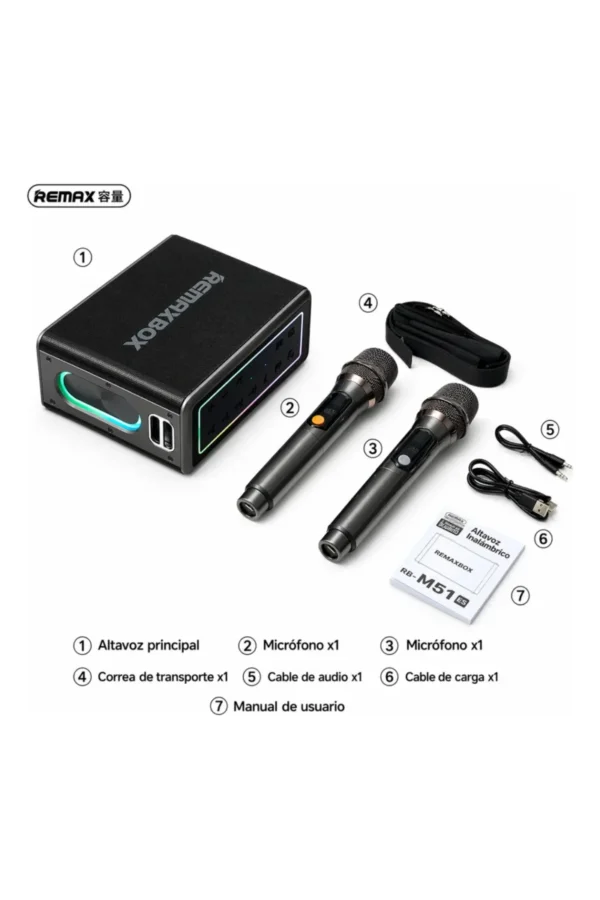 Parlante Karaoke Remax RM-M51 - Gris oscuro