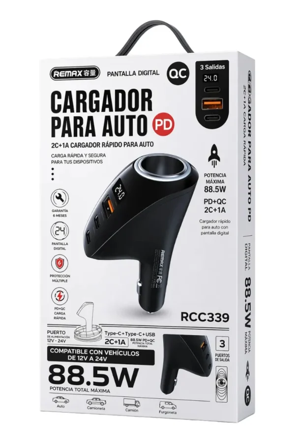 D_NQ_NP_2X_806868-MLA111541472809_052026-F.jpg Cargador de Auto Remax RCC339 - Negro