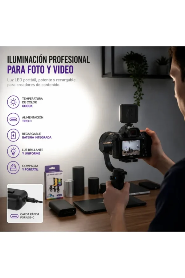 Luz LED AY-83 - Negro