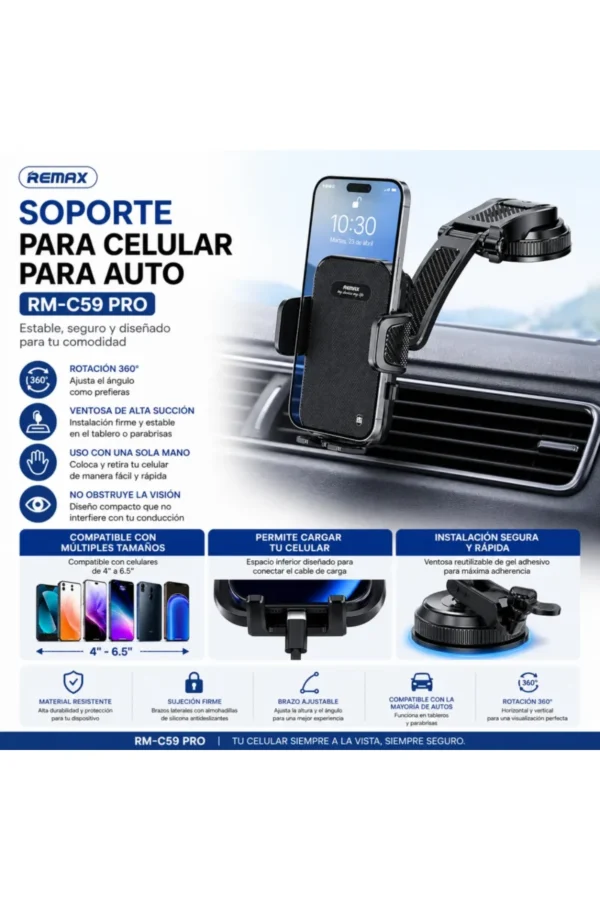 D_NQ_NP_2X_879136-MLA110583701192_052026-F.jpg Soporte para Celular Remax RM-C59 Pro - Negro