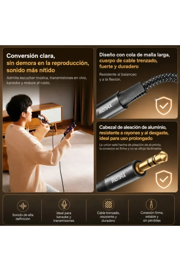 D_NQ_NP_2X_881222-MLA111750445347_052026-F.jpg Cable Adaptador Remax C26 - Negro