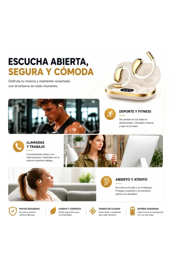 D_NQ_NP_2X_885139-MLA111016343702_052026-F.jpg Auriculares Clip Ear O'clock QH011 - Beige