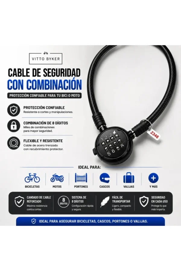 D_NQ_NP_2X_889758-MLA111287678984_052026-F.jpg Candado Vitto Byker Linga Con Combinación - Negro