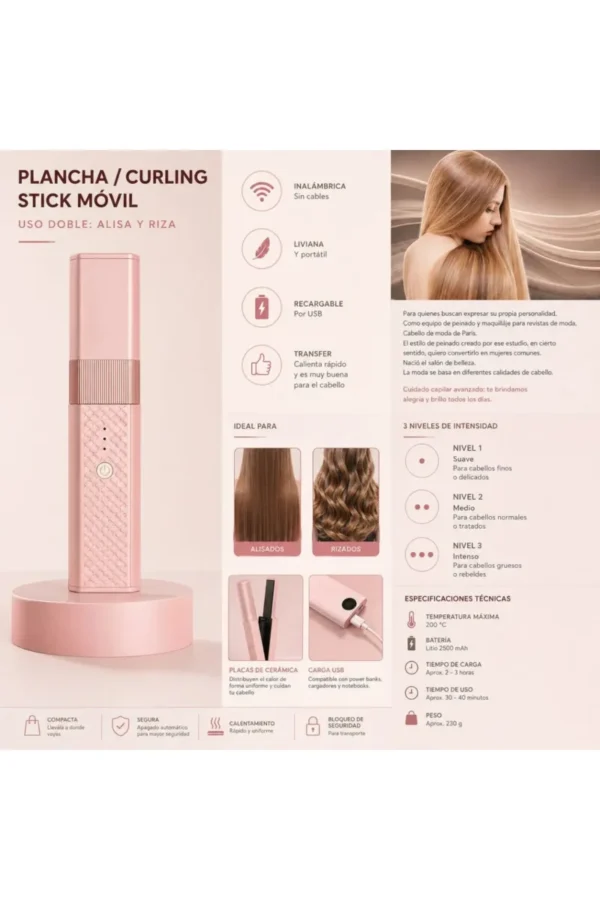 D_NQ_NP_2X_891640-MLA113213162685_062026-F.jpg Planchita de Pelo O'clock DS1000 - Rosa