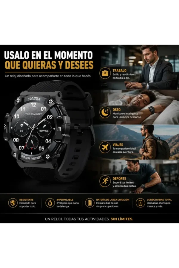 D_NQ_NP_2X_907059-MLA112932340077_062026-F.jpg Smartwatch O'clock T-REX66 PG666 - Negro