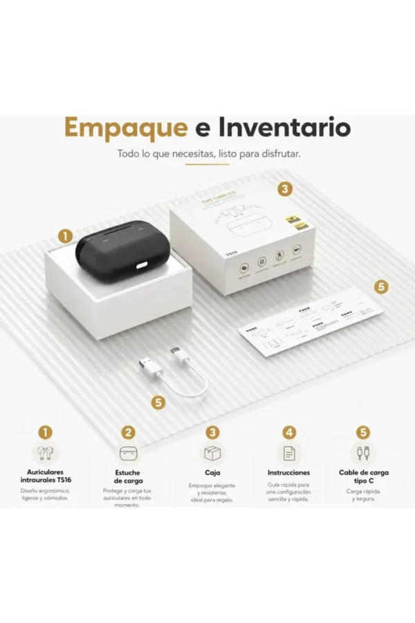 D_NQ_NP_2X_926927-MLA110975931342_052026-F.jpg Auriculares In-Ear O'clock TS16 - Negro