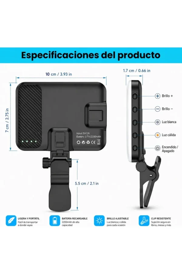D_NQ_NP_2X_938926-MLA111079917117_042026-F.jpg Panel de Luz LED O'clock CRI-97+ - Negro