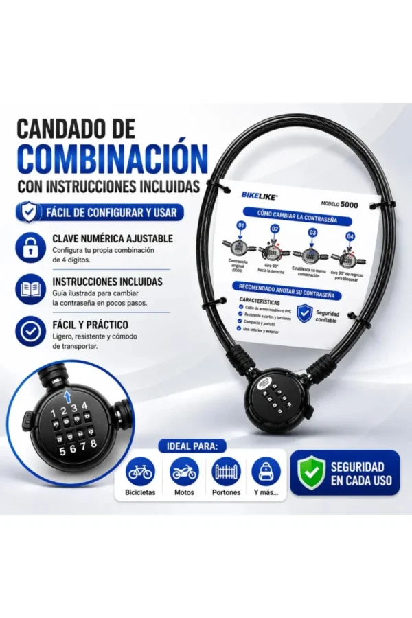 D_NQ_NP_2X_947885-MLA111287678976_052026-F.jpg Candado Vitto Byker Linga Con Combinación - Negro