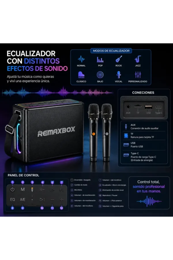 Parlante Karaoke Remax RM-M51 - Gris oscuro