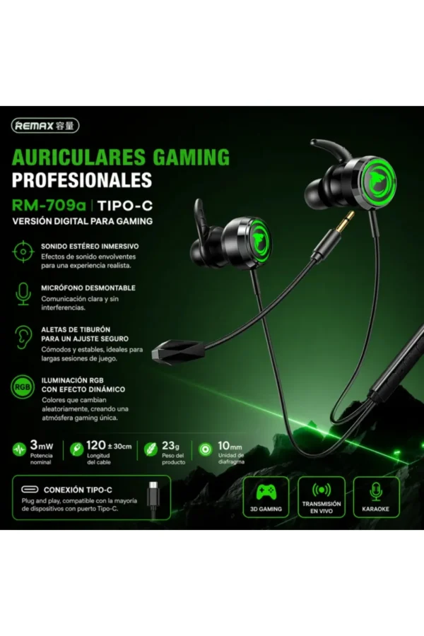 Auriculares In-Ear Remax RC-709A - Verde