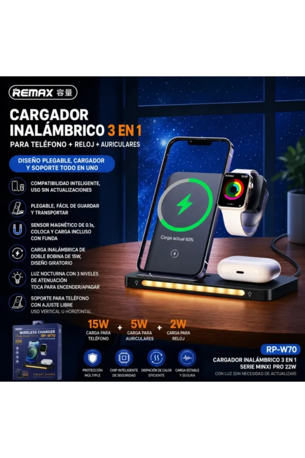 D_NQ_NP_2X_988341-MLA111150600028_052026-F.jpg Cargador Inalámbrico Remax RP-W70 - Negro