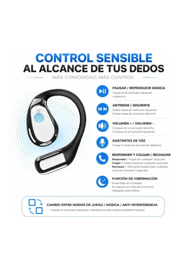 D_NQ_NP_2X_994916-MLA110935870958_052026-F.jpg Auriculares Clip Ear O'clock X5 Pro - Negro